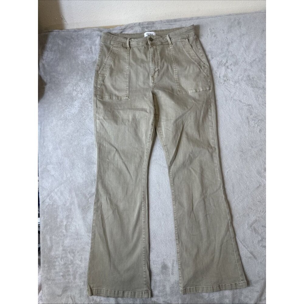 Pistola Size 32 Khaki Utility Patch Pocket Flare Leg Pants
